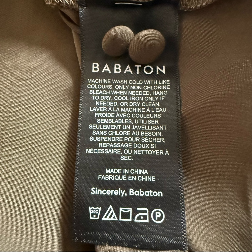 ARITZIA BABATON Ronan Silky Long Sleeve Shirt in Olive Green Size Small - Picture 5 of 6